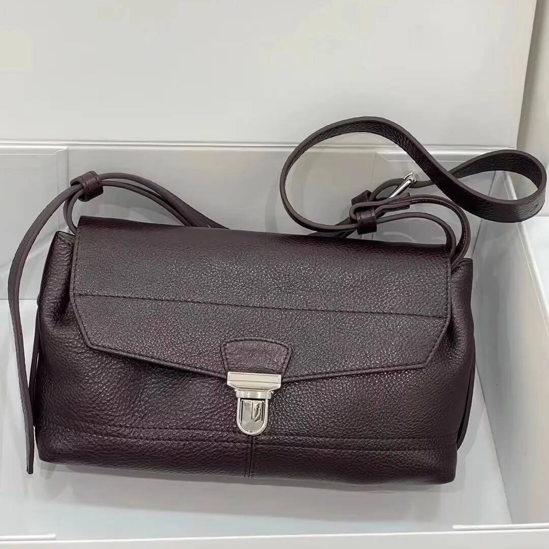 LE Vegetable Tanned Cowhide Motorcycle Vintage Shoulder Underarm Messenger Bag Fashion Designer Handbag high-quality