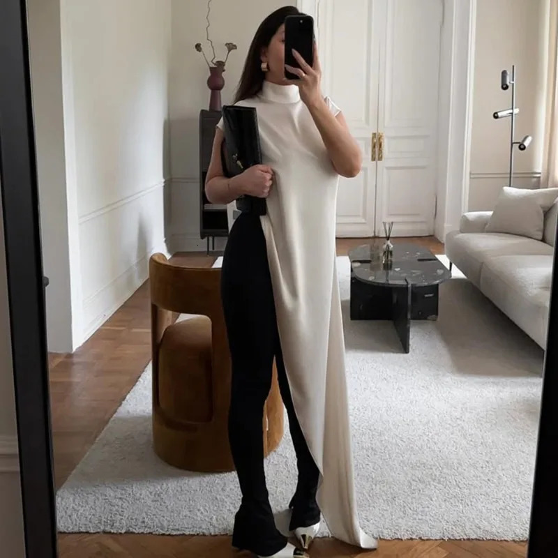 Tuularose Women Backless TShirt Vest Summer Sleeveless Fashion Slim Top Streetwear Solid Sexy Irregular Tank Female 250729