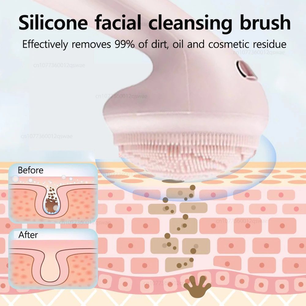 Electric SiliconeFace Cleansing Brush Facial Cleanser Vibration Roller Massage Deep Clean Brush Pore Exfoliating Cleanser 250726