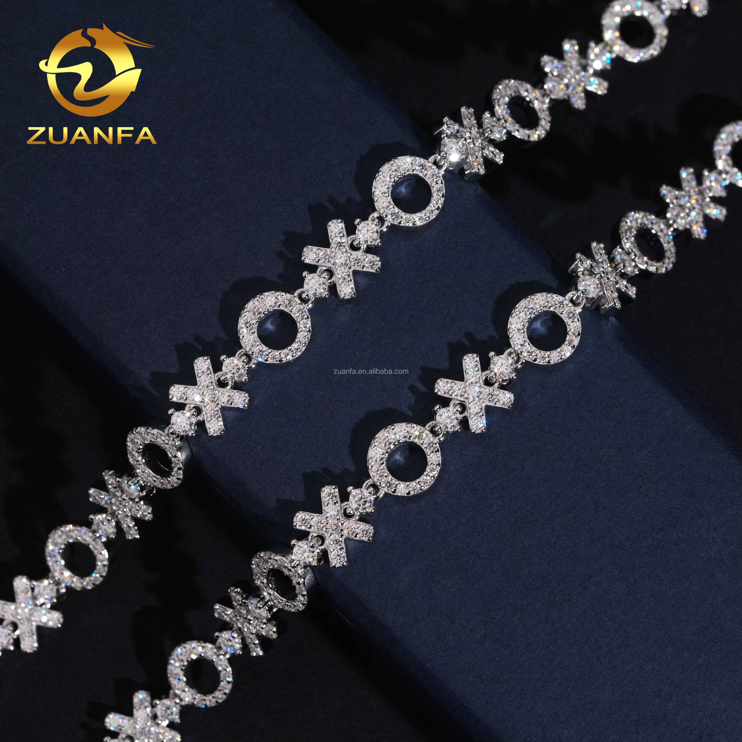 Bulk Stock Pass Diamond Tester XO Shape Luxury Female Elegant Jewelry Hip Hop Iced Out VVS1 Moissanite Diamond Tennis Bracelet
