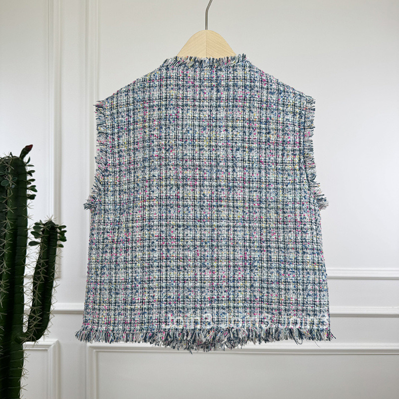 2025 Spring Summer Autumn Womens Fashion New Style Elegant Small Fragrance Style Vest Slimming Short Vest Top