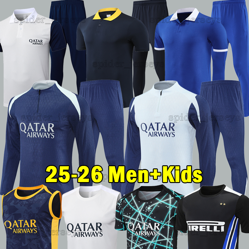 25 26 Inter MILAnes Soccer Sets TAREMI LAUTARO THURAM ARNAUTOVIC 2025 2026 Long sleeves Player Version Tracksuits DE VRIJ Training Vest Football Shirts Men Kids Kits