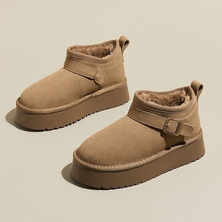 Hot New Free Shipping designer for womens boots khaki brown Seasonal new retro French fashion versatile thick soled casual cotton shoes