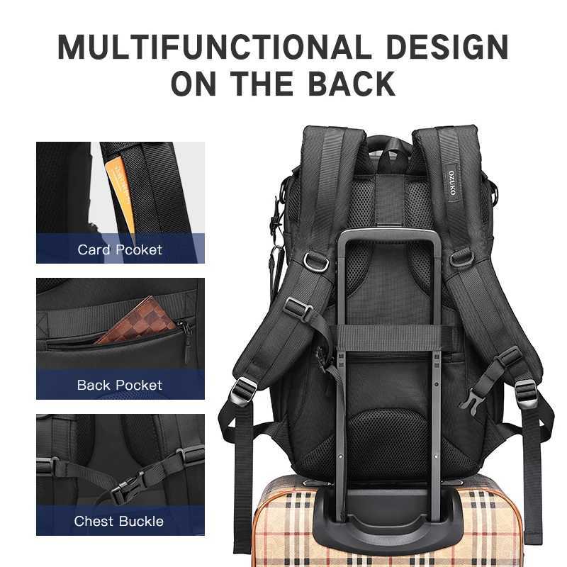 OZUKO Multifunction Men Backpack Large Capacity Waterproof Backpacks 15.6 inch Laptop Backpack Outdoor Travel Business Male Bag S250728