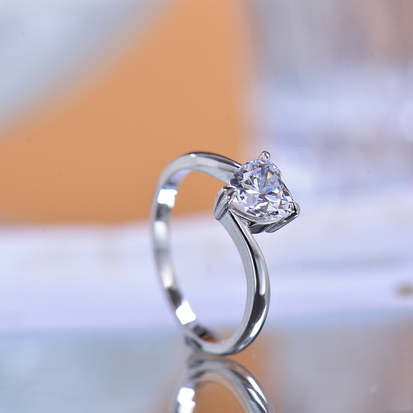 heart-shaped ring Moissanite Ring - Charming Shiny Gem, Symbol of Love - Ideal for Proposal, Anniversary Gift for Her Perfect for Valentine's Day