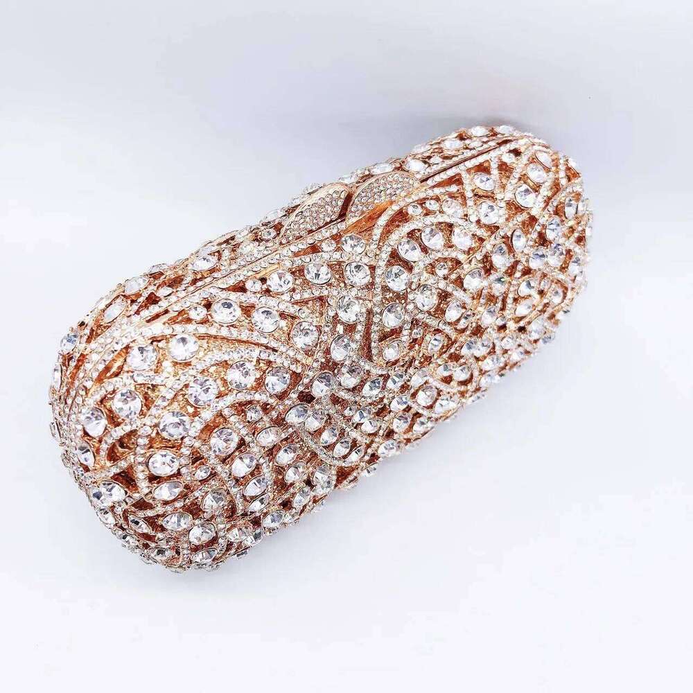 Women Hollow Out Dia Evening Wedding Party Banquet Crystal Clutch Rhinestone Dress Bag Designer Handbags