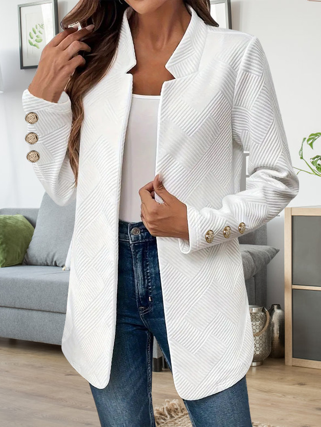 Winter simple fashion casual all-match solid color cufflinks ladies suit jacket