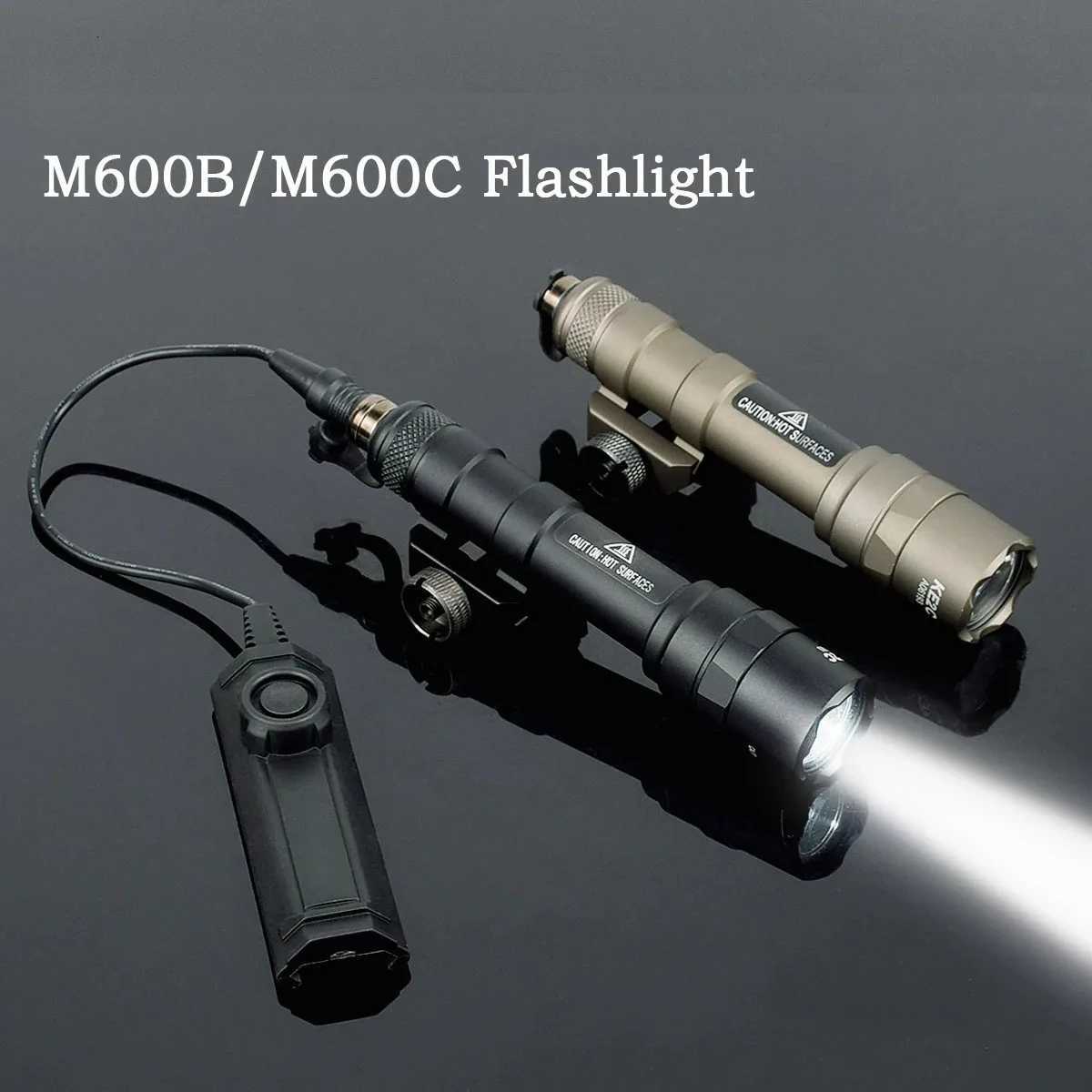 Tactical SF M600 M300 Airsoft Powerful Flashlight Dual Switch AR15 Rifle 20mm Rail Hunting Weapon LED Gun Lamp Scout Lights XJ250728