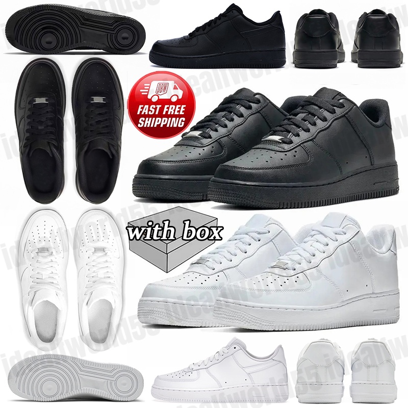 One With Box Designer Running shoes 1 mens sneakers Triple White black Rubber leather Classic splicing Womens trainers outdoor sport shoe free shipping