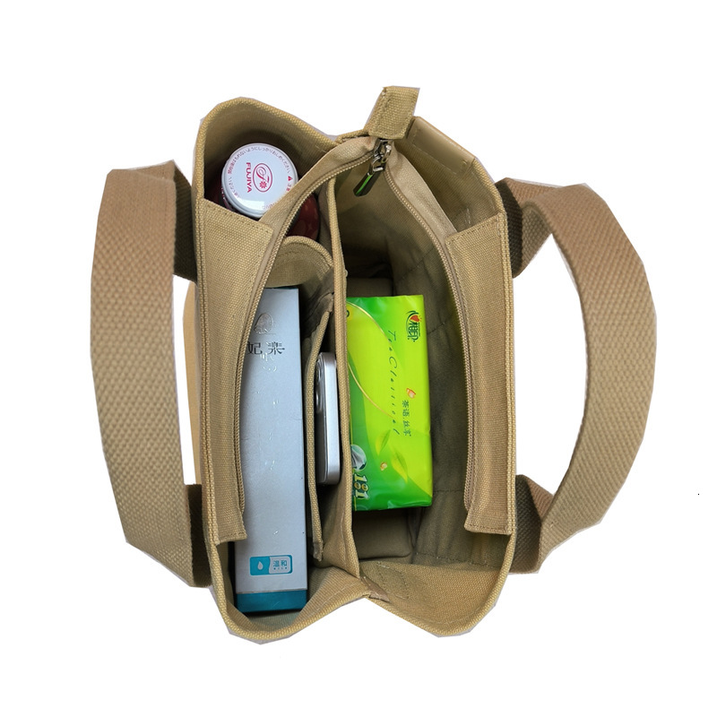 DHAL Zipper Shoulder Japanese Rakuten High-end Lunch Handheld 16 An Layer Canvas Women's Bag