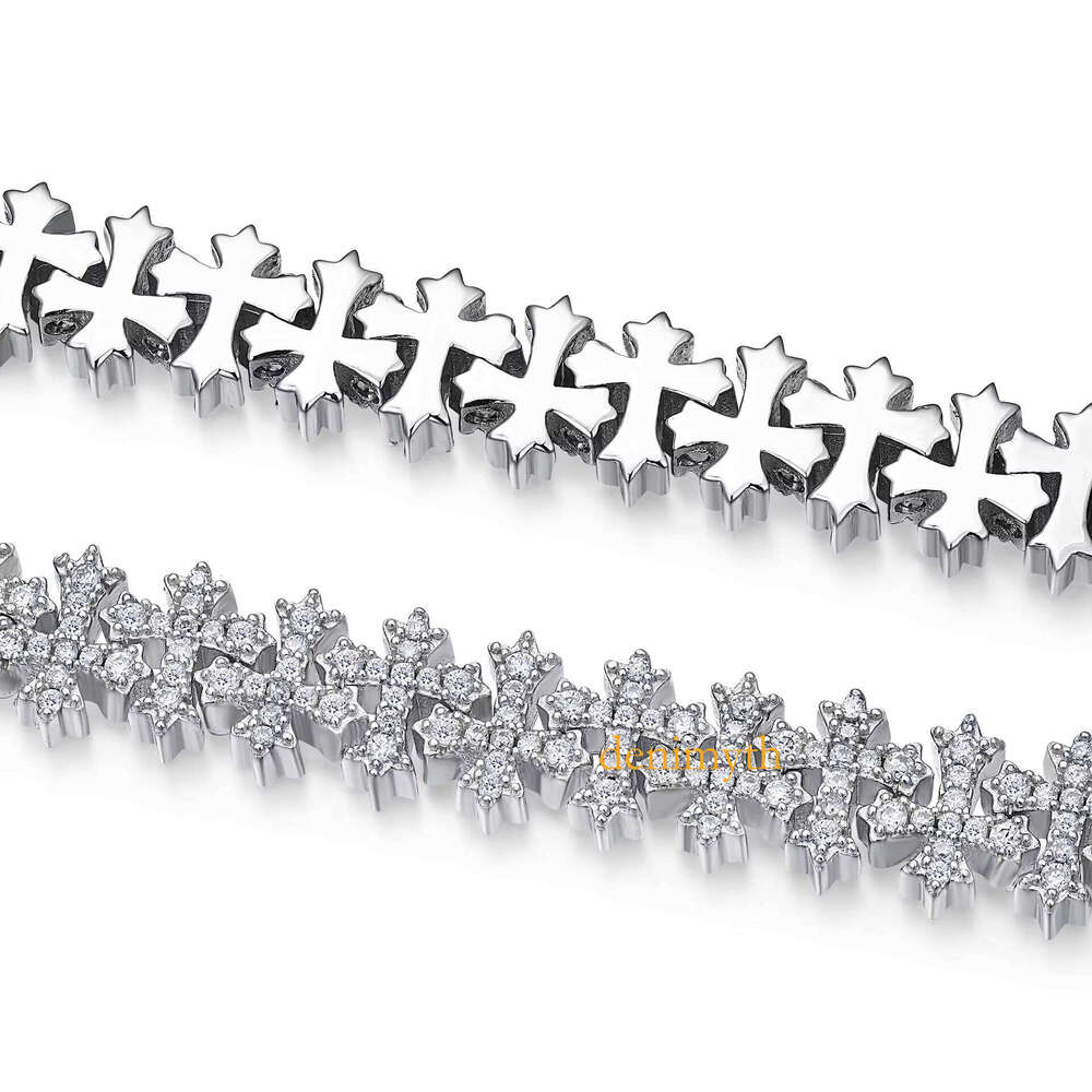 Factory Custom Hip Hop Sterling Sier Iced Out Tennis Chain VVS Moissanite Jewelry Dia Cross Bracelet