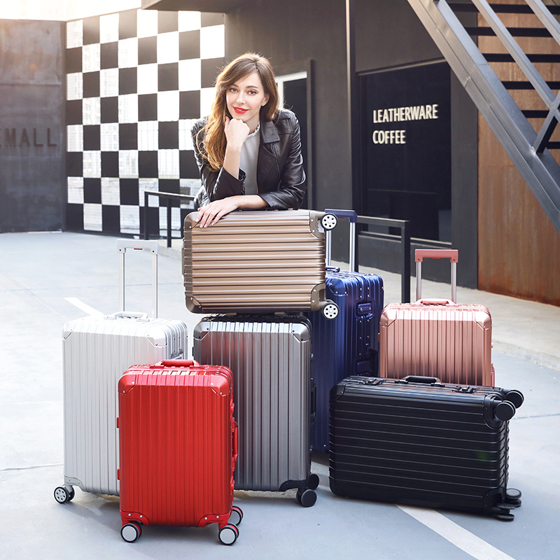 Aluminum-Magnesium Alloy Lightweight Rolling Luggage - Durable 20 Inch Cabin Suitcase for Easy Travele