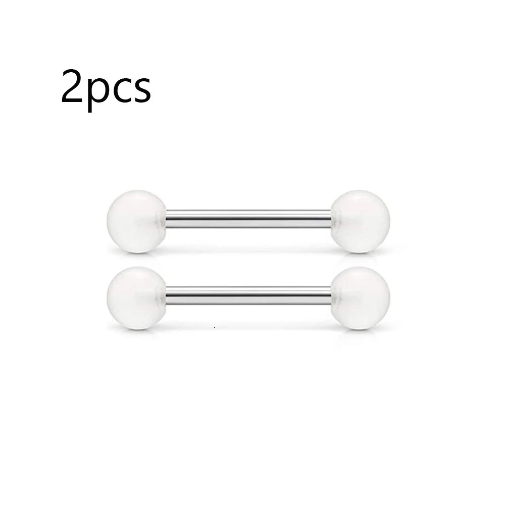 WKOUD 2PCS 316L Stainless Steel Nipple Barbell Rings Heart Nipple Shields Piercing Jewelry 250729
