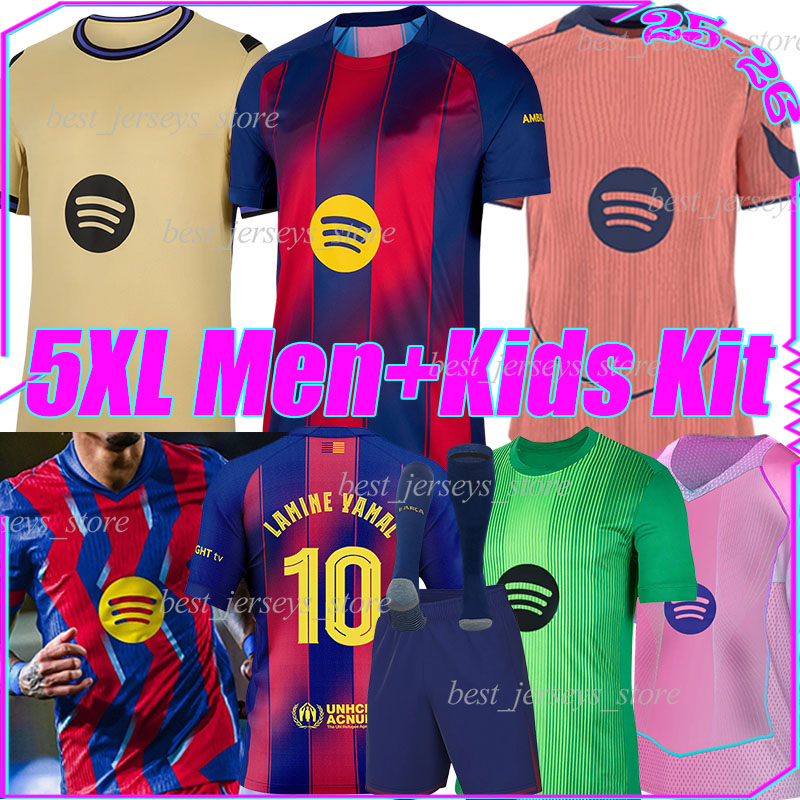 4XL 2025 26 LAMINE YAMAL soccer jerseys RASHFORD LEWANDOWSKI FC FERRAN RAPHINHA PEDRI GAVI FERMIN GAVI F. DE JONG BarCelonaeS football shirt men kids kits socks sets
