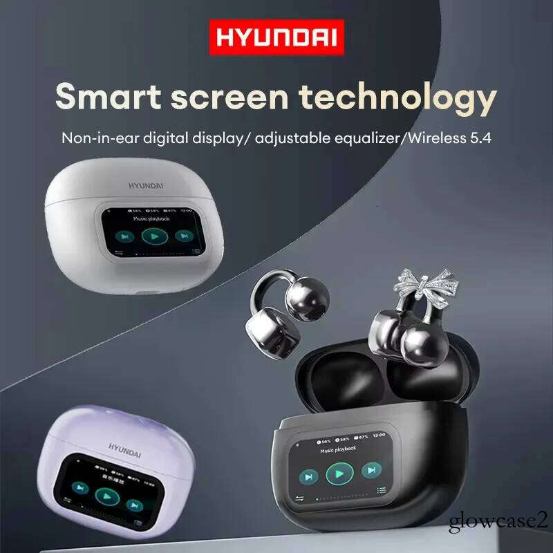HYUNDAI Top Butterfly Headphones Design LCD Full Color Touch Screen Audio Wireless For Music Phone Calls With Earrings Bow Tie Suower C02