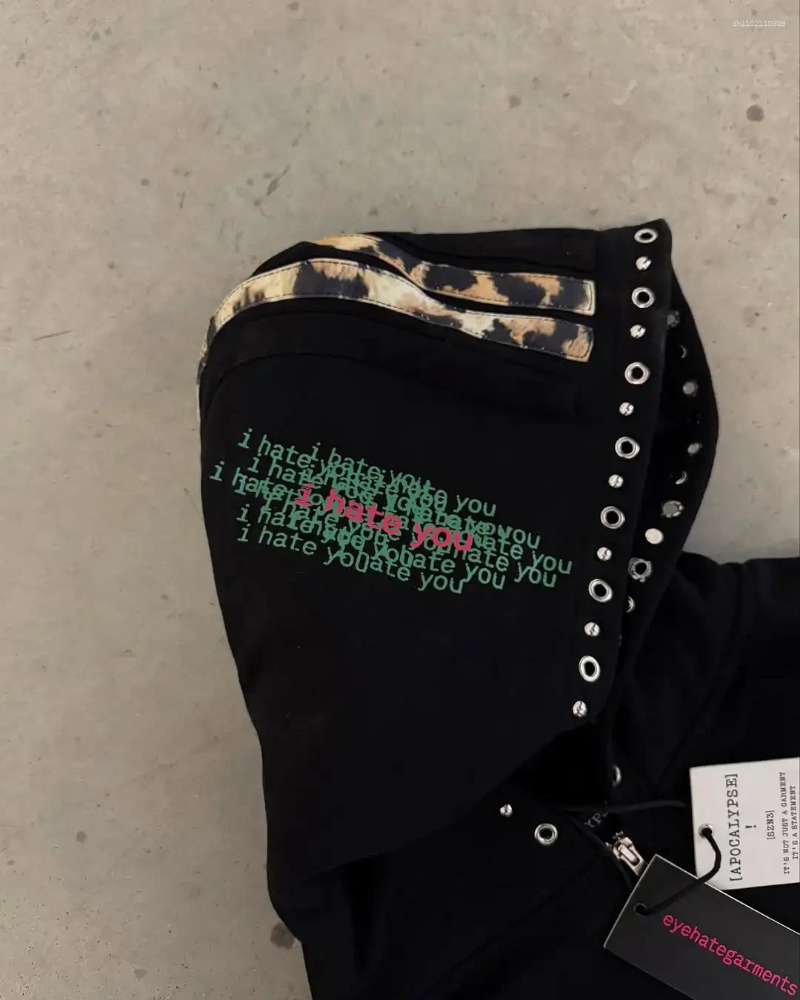 Men's Hoodies Eyehategarment Street Fashion Hoodie Harajuku Leopard Print Loose Men Women Casual Jacket Streetwear