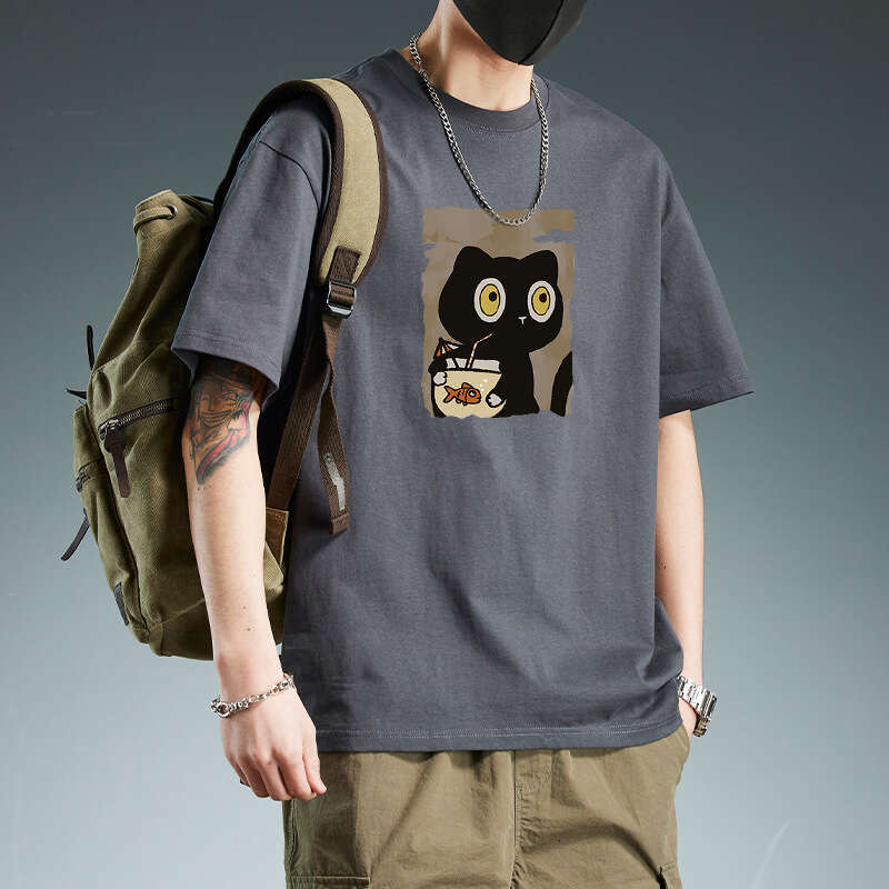 Designer T Shirt 2025 New Pure Cotton Short Sleeve T-Shirt For Men Summer Trendy Brand INS Loose Round Neck Cartoon Japanese Style Couple Top Graphic 