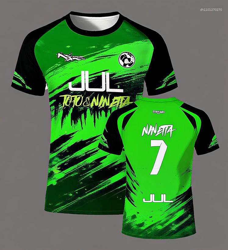 Athletic & Outdoor Apparel 90-minute JUL Series Soccer T-shirt Summer Outdoor Sports Quick-drying Physical Training With Round Collar Soccer Wear