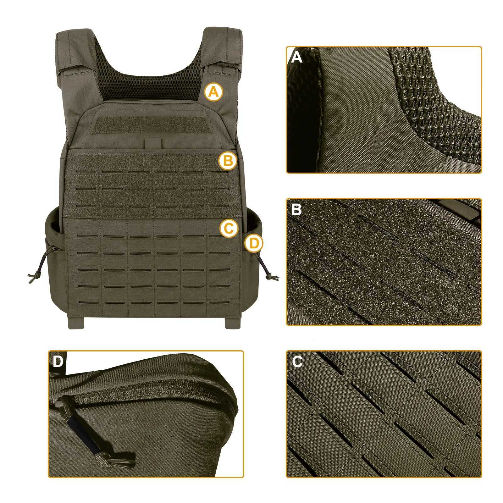 KRYDEX Tactical Strength Training Weight Vest Laser MOLLE Plate Carrier 5.758.7514.7519.75 Lbs For Outdoor Sport Z250728