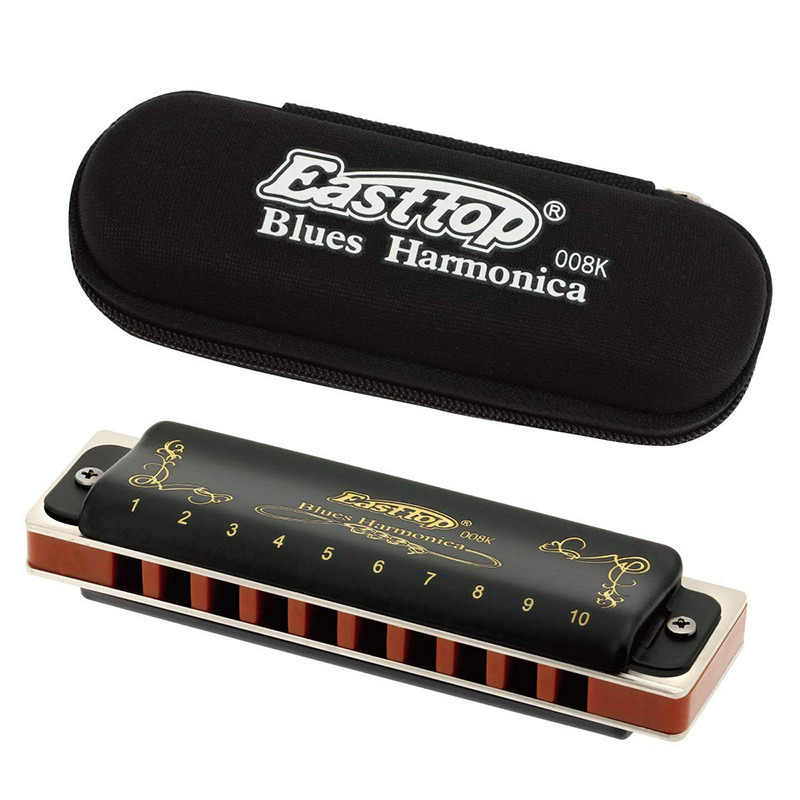 EASTTOP T008K Paddy 12 tones New harmonica brass reedplates phosphor bronze reeds diatonic blues harp good harmonica