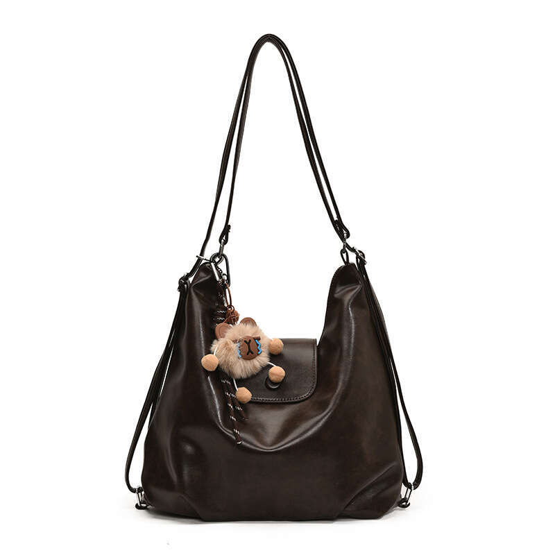 High-end Soft Leather for Women Large Capacity Commuter Single Shoulder Crossbody Multifunctional Backpack