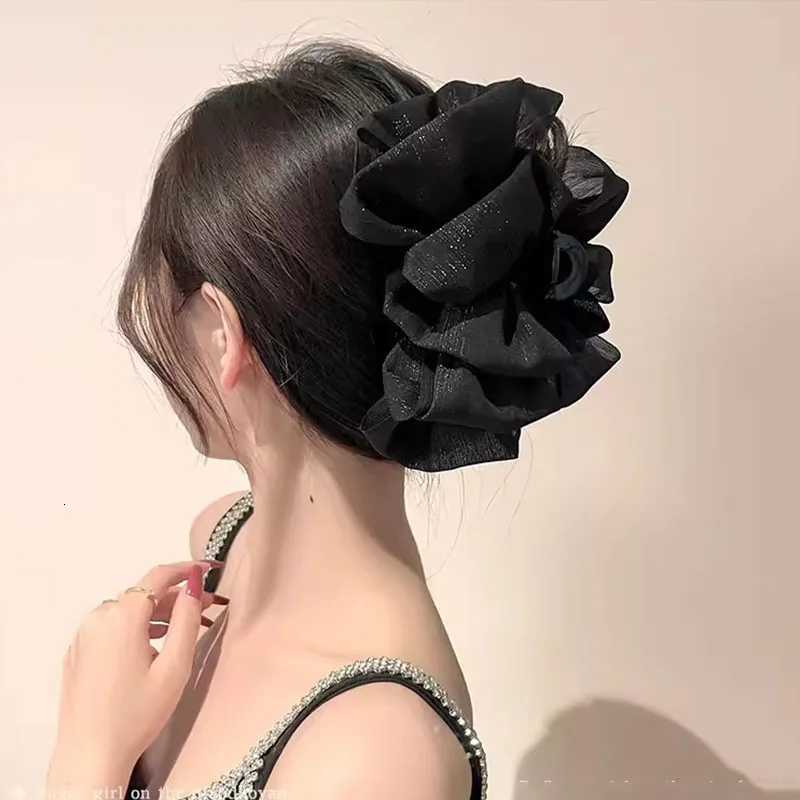 Women Elegant Three Layers Large Chiffon Bow Hair Claw Sweet Hair Decoration Headband Hair Claw Clip Fashion Hair Accessories Z250729