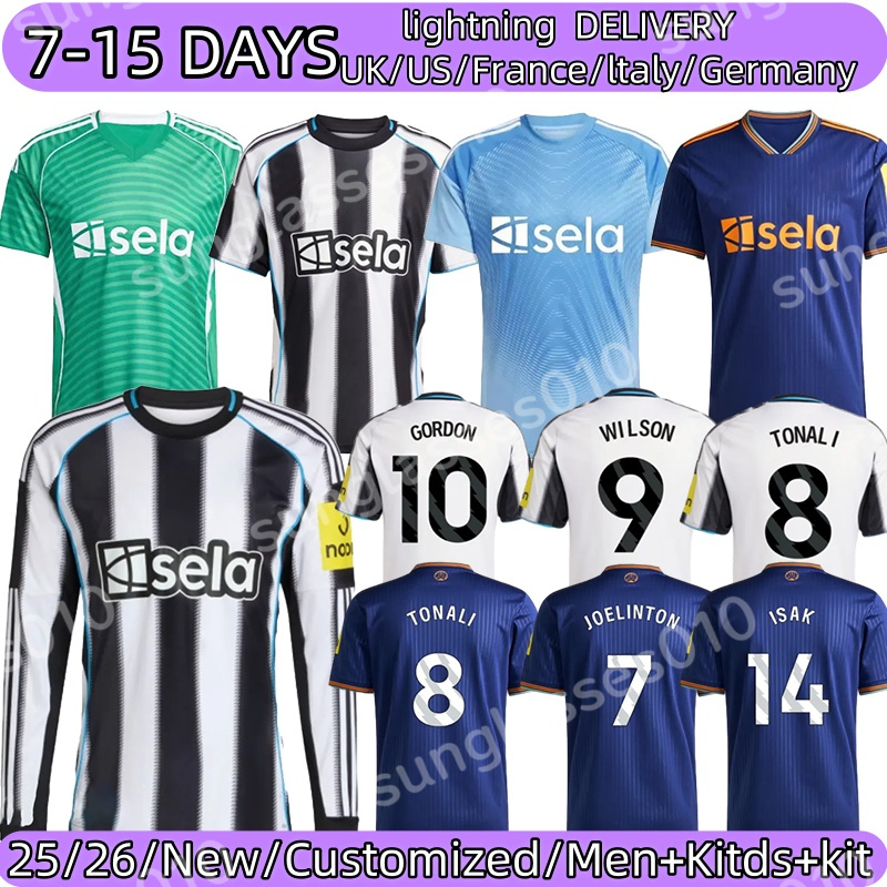 25 26 New castle Soccer WillockKrafth Isak Longstaff Gordon Jerseys Botman Joelinton Livramento Elanga jersey fans player NUFC 2025 football shirt mene kids kit