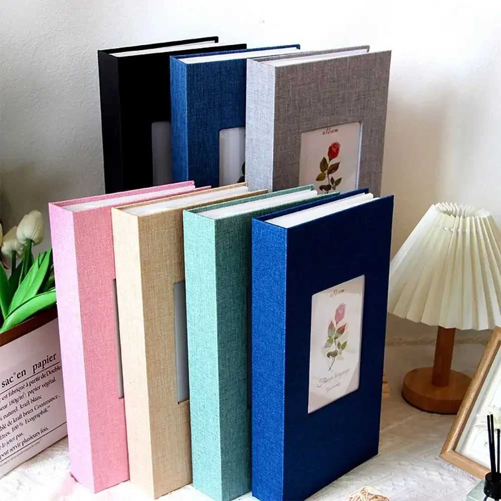 1Pcs New 300 Pockets Linen Photo Album Slip-in Interleaf 6 inch Photo Storage Book Picture Albums for 4x6cm 6inch Photos Z250729