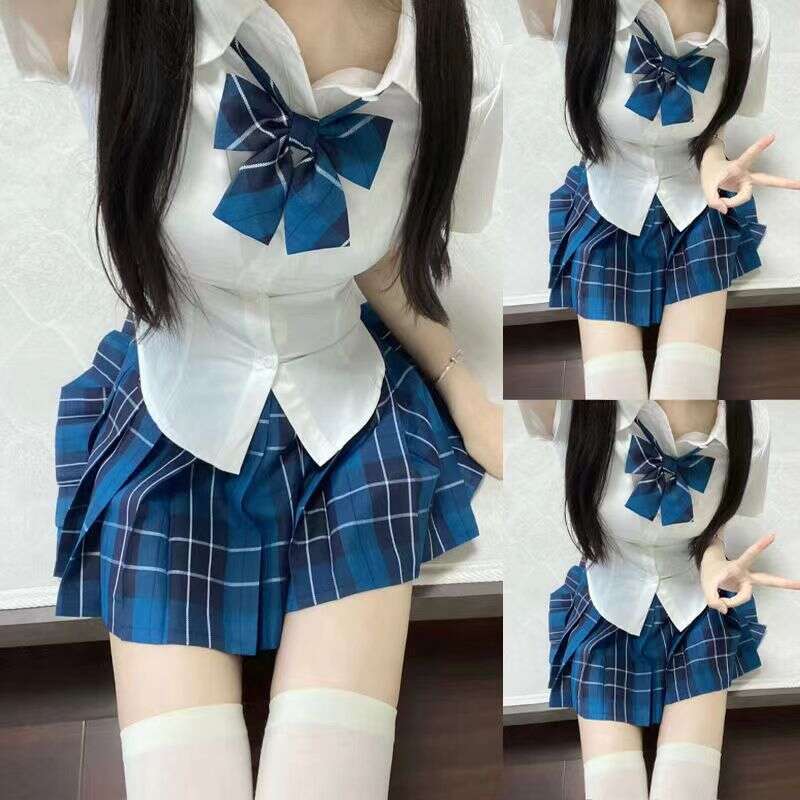 Designer T Shirt Original JK Uniform Set For Female Students, Pure Desire Style Shirt, Waist-Cinching Slimming JK Shirt, Pleated Skirt Two-Piece Set
