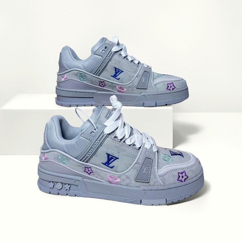 Designer Shoes 2025 New Style denim embroidered sneakers for both men and women, fashionable and versatile soft-soled anti-slip sneakers, casual shoes