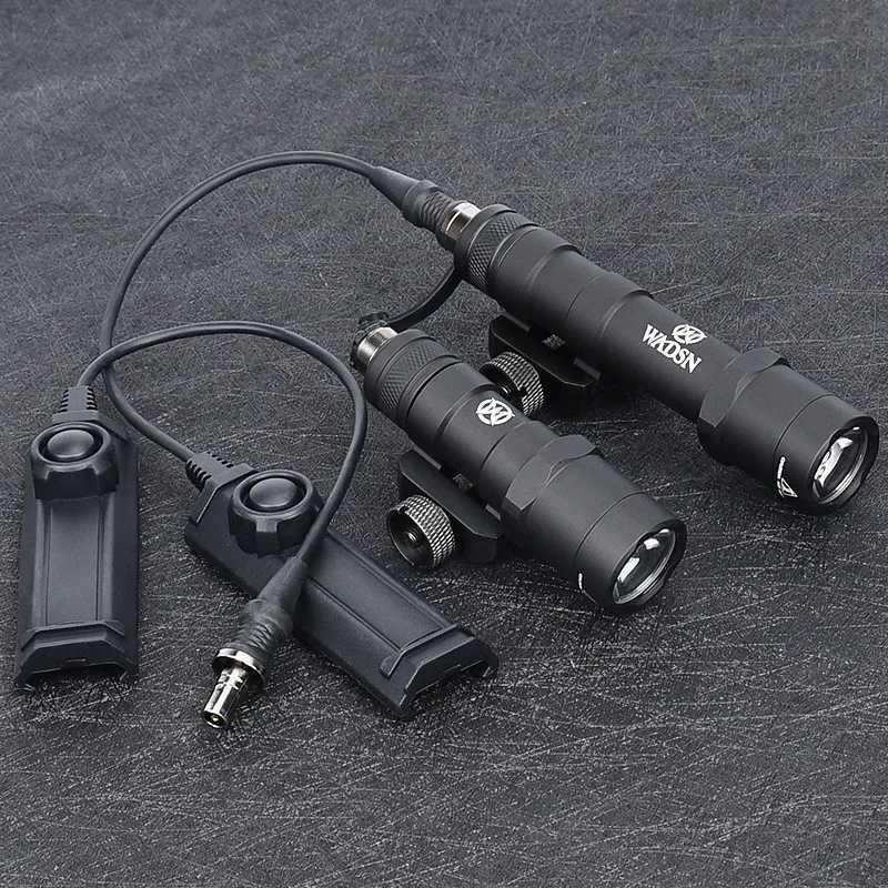 WADSN Airsoft M300B M600B M600 WADSN Tactical Powerful Flashlight Fits 20mm Picatinny Rail Hunting Weapon Gun LED Scout Light XJ250728