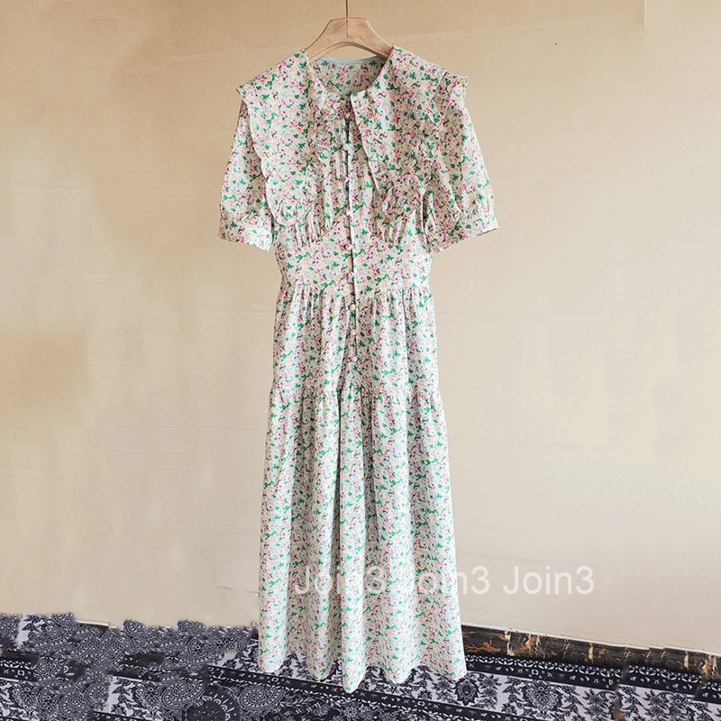 Korean Fashion Elegant Long Dress with Large Lapel and Ruffled Slim Fit Summer Dress by Xia Nanyou Internet Celebrity