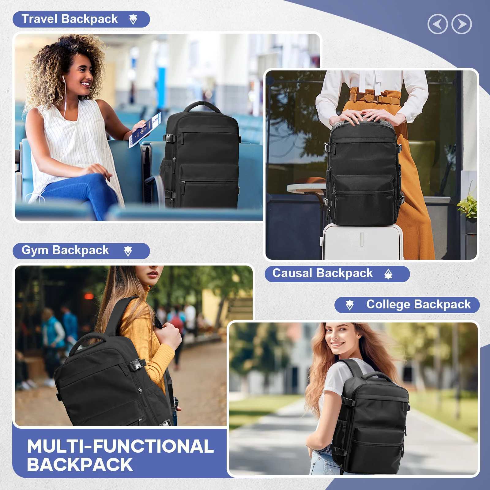 Men Vacuum Compression Backpack 15.6in Laptop Backpack Expand Hiking Vacuum Travel Backpack Ryanair Backpack 40x20x25 Cabin Bag S250728