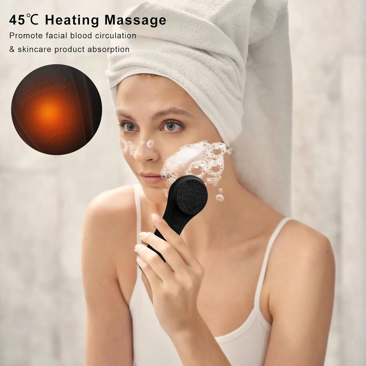 Electric Silicone Face Scrubber Device Sonic Facial Cleansing Wash Brush for Men Women Rechargeable Face Exfoliator for Massage 250726