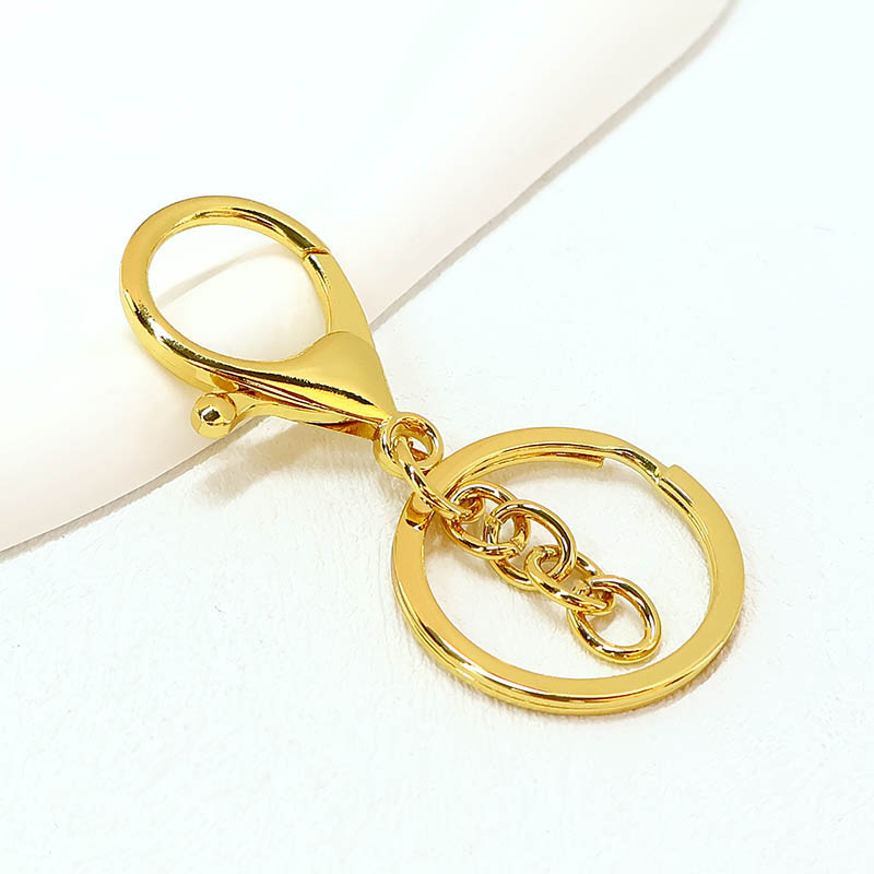 Factory Supply 30# Lobster Buckle 4 Section Chain Keychain products can be wholesale wire ring