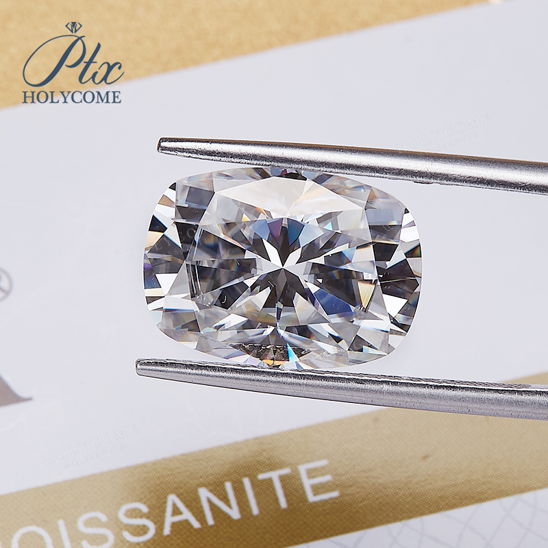 Factory D Color Rectangle Elongated Cushion Cut Moissanite Loose Stone with Certificate Moissanite Lab Diamond Pass Tester with GRA Report