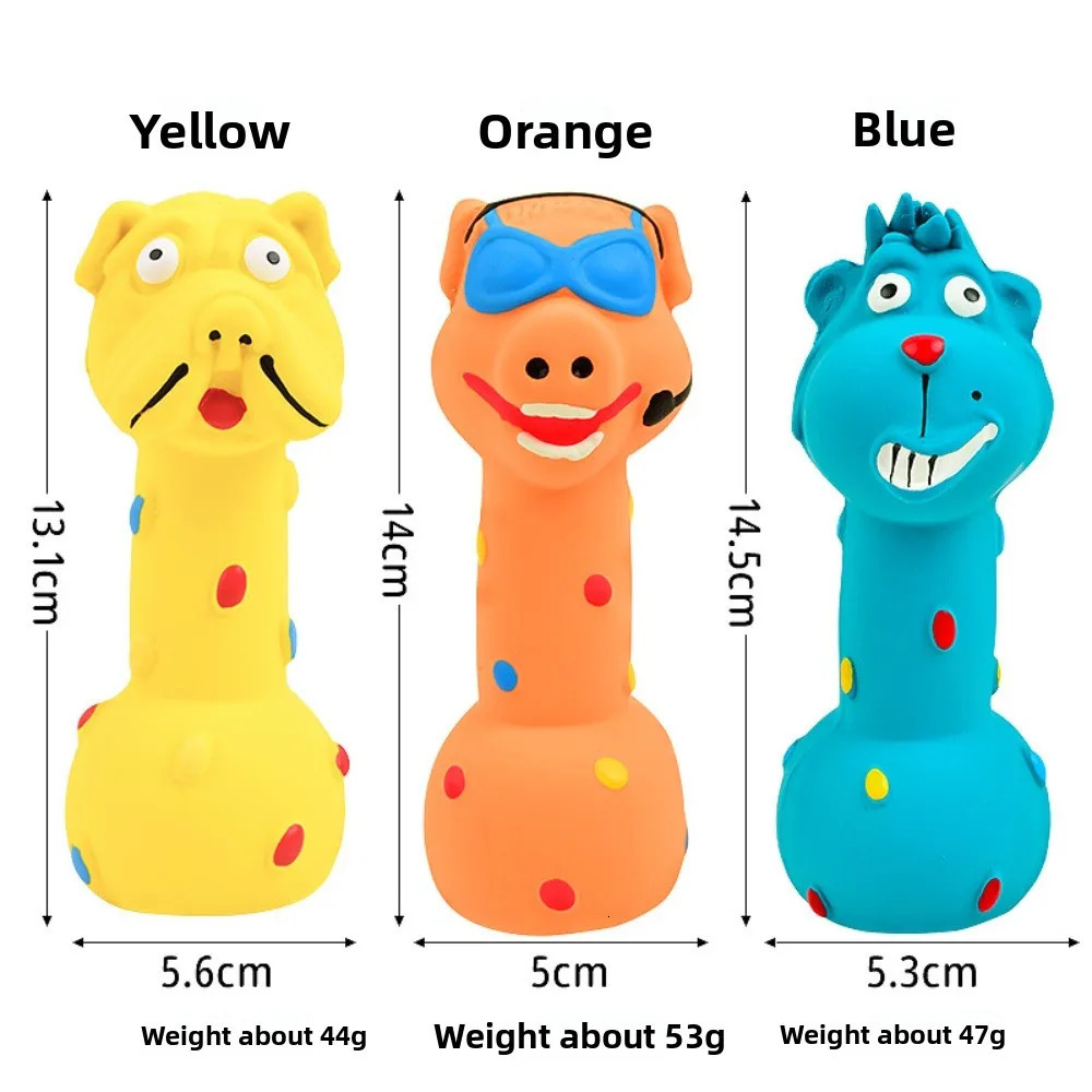 Pet Latex Toy Animal Shaped Barbell Dog Grinding Teeth Cleaning Monkey Piglet Dumbbell 250729
