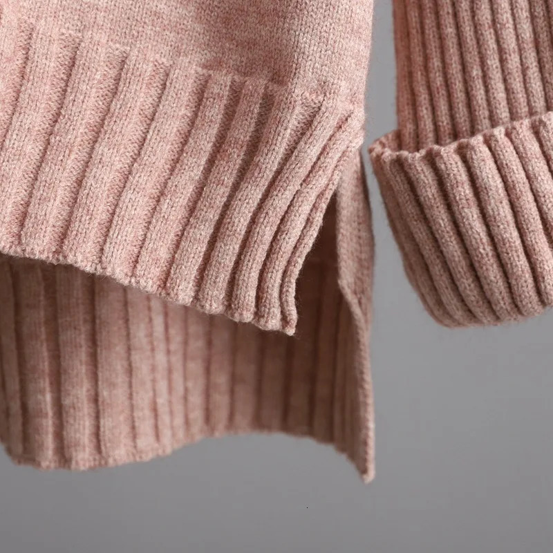 2 Piece Sets for Women Korean n Knit Turtleneck Thick Loose Knitwear Sweater Tops High Waist Wide Leg Pants Outfit 250729