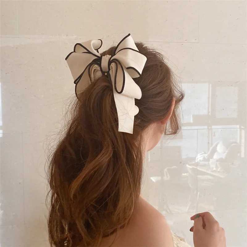 FFLLACELL Korean Fashion Large Ribbon Bow Banana Hair Claws for Women Girl Pearl Shark Clip Hairpin Dish Up Hair Accessories Z250729