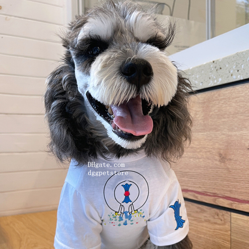 Designer Clothes Dog Apparel with Classic Letters Pattern Summer Silky Puppy T-Shirts Soft Elastic Breathable Pets Shirts for Small Medium Large dog