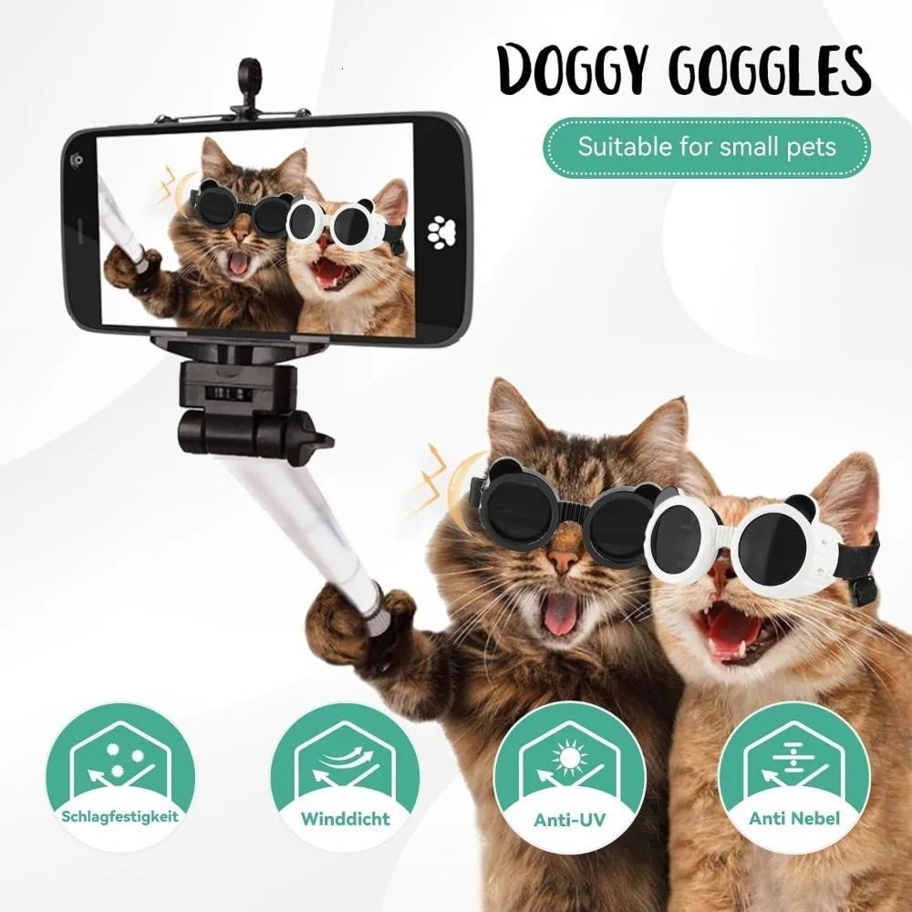 Pet Sunglasses Dog Goggles Waterproof Snow Windproof Small Eyewear for Outdoor Travel Driving Riding Goggles 250729