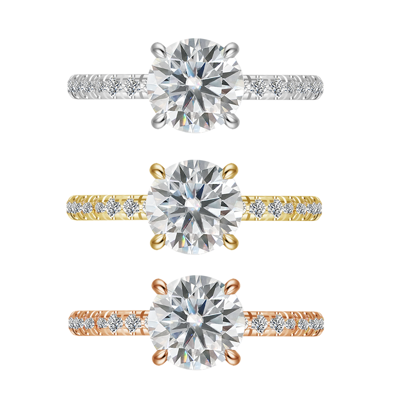 Custom IGI Certified Fine Jewelry 1ct D VVS2 Round EX Cut Diamond Wedding Engagement Ring 18K Gold HPHT CVD Lab Grown Diamond Ring