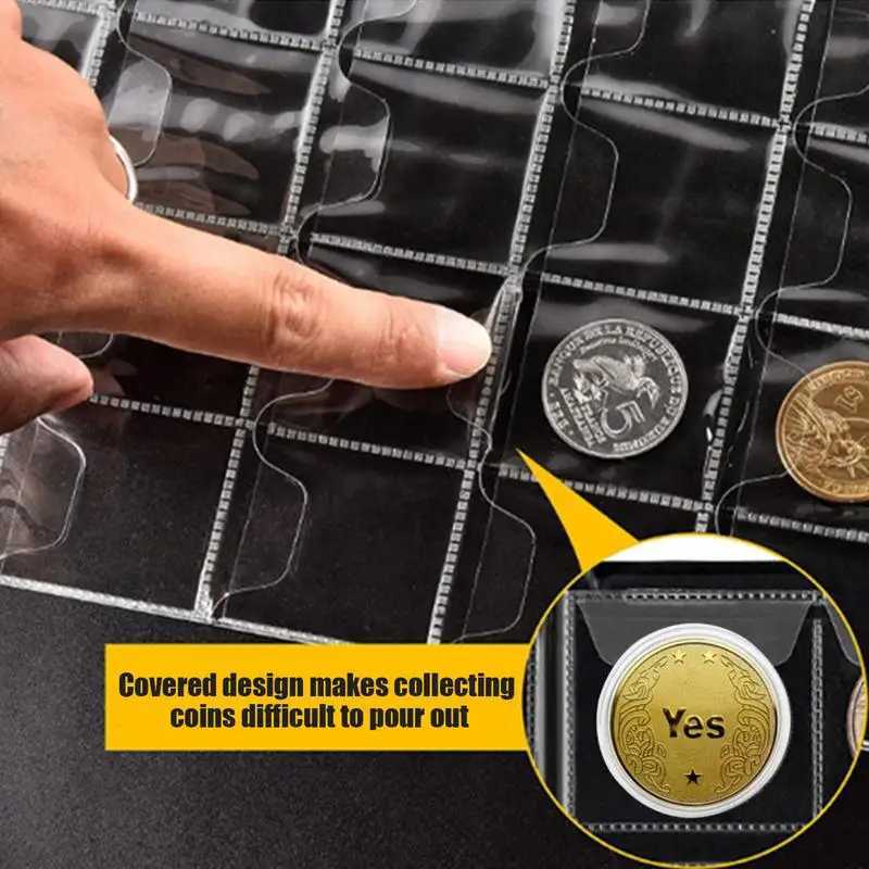 Portable Coin Collection Set 300 Panels PVC Transparent Loose-leaf Philatelic Album with Zipper Protection #W0 Z250729