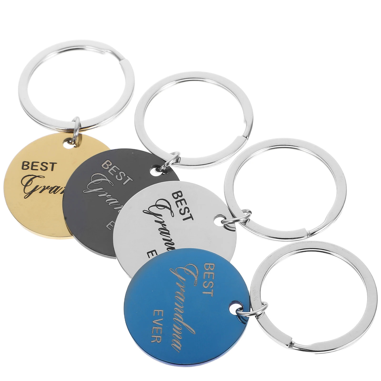 4 Pcs Pet ID Card Keychain Puppy Collars Name Tag Label Dog Identification Tags Stainless Steel 250729