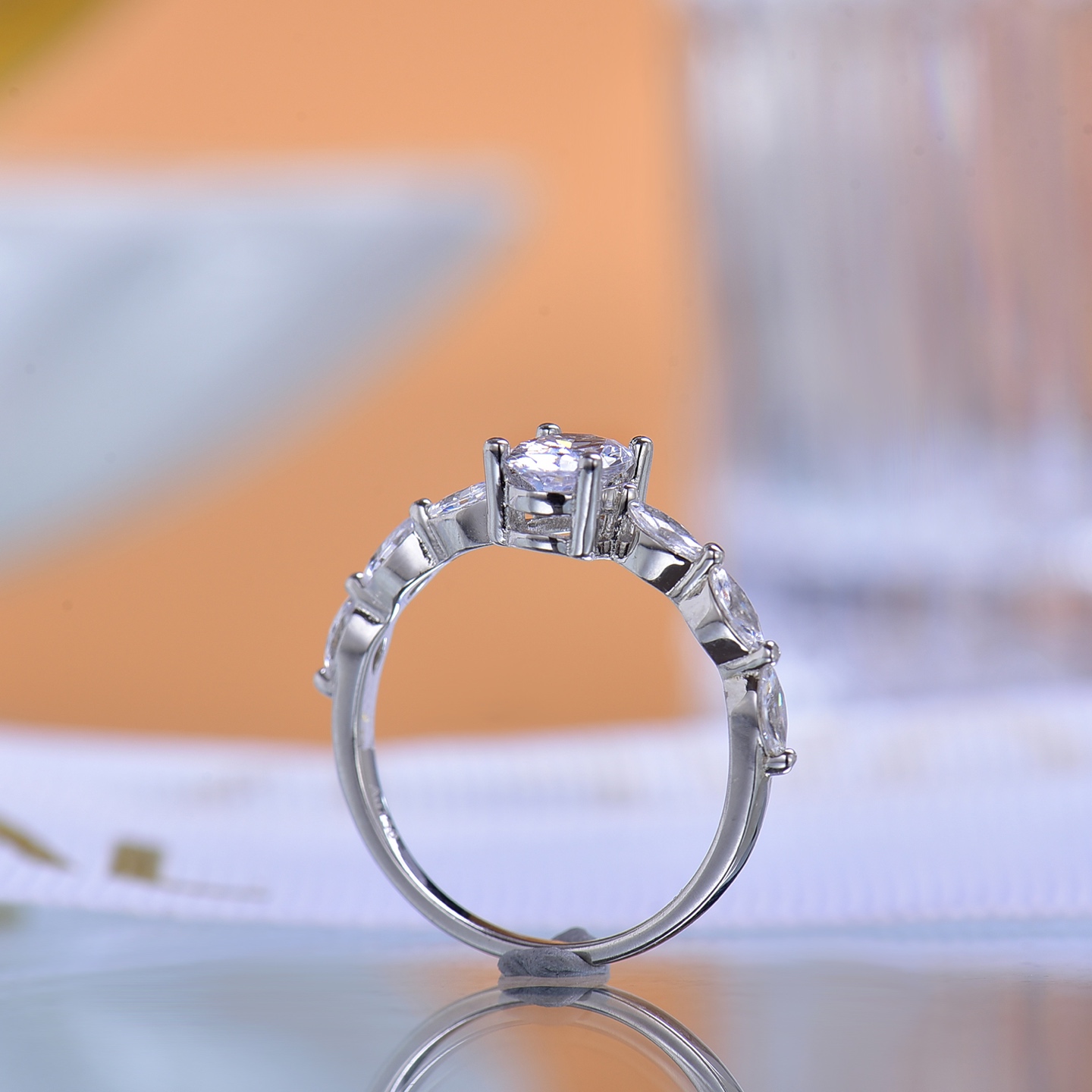 Cinderella - inspired Moissanite Ring - Exquisitely Sparkling Gem Jewelry, a Touch of Fairy - tale Magic Fashion Design Jewelry Women Fine Rings