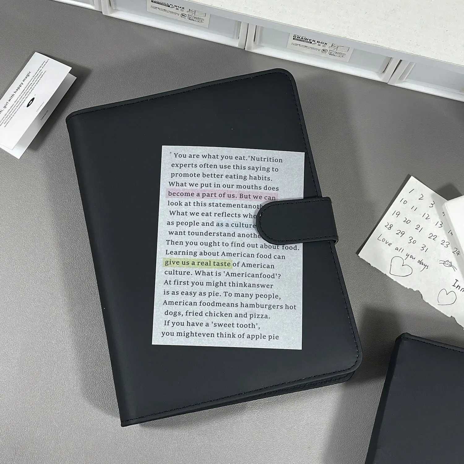 IFFVGX Black A5 Kpop Idol Binder Photocard Holder PU Photo Album Photocards Collect Book Card Storage Kaii Stationery Photocard Supplies Z250729