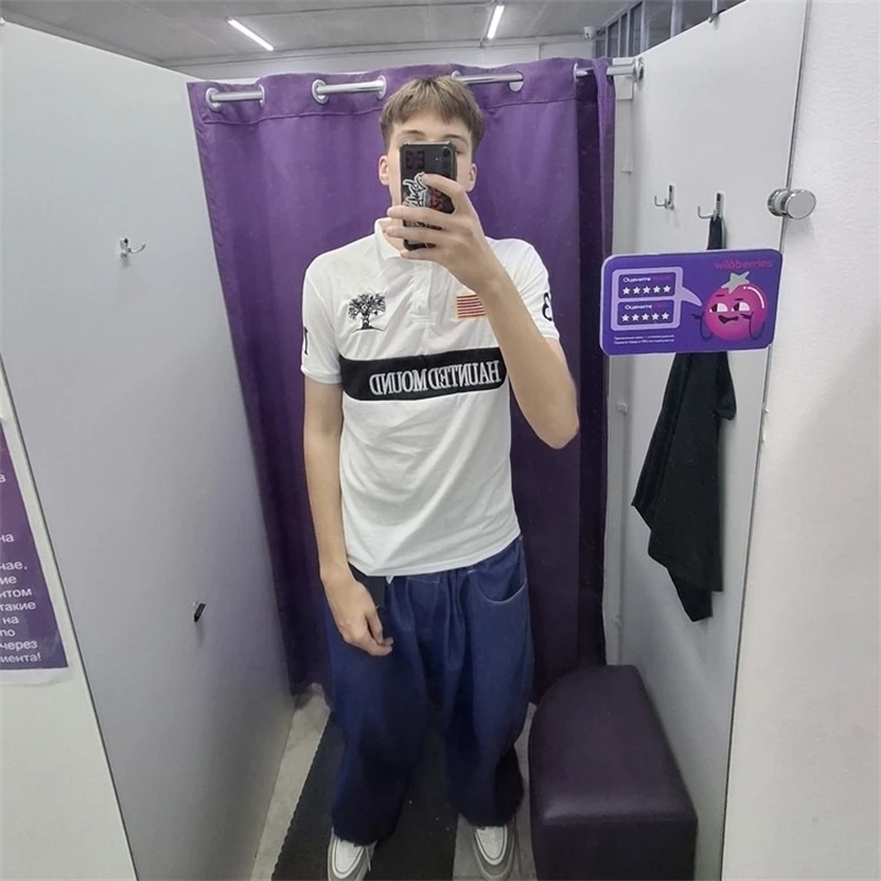 Haunted Mound Classics Y2K T Shirts Womens Rock Embroidery Loose Shirt Round Neck Short Sleeve Harajuku Hip Hop Polo Shirt Tops 250728