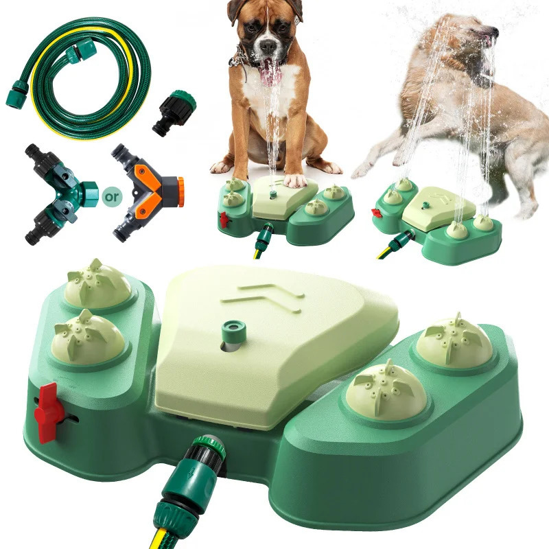 Pet Supplies FootPedal Automatic Water Feeder Dispenser CrossBorder Summer Bathing Spray Dog Toy 250729