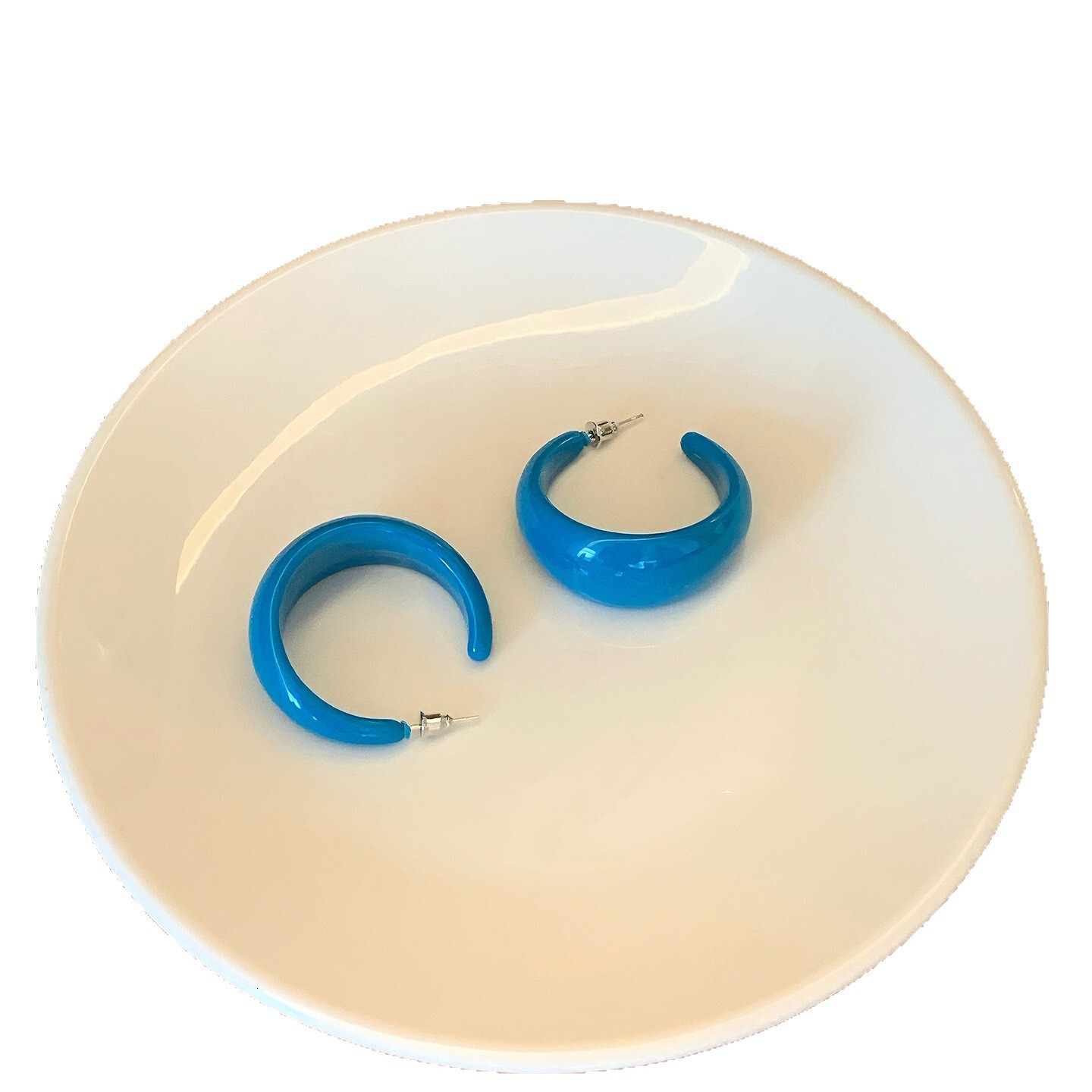 Steel Needle Acrylic Geometric Round C-shaped Fresh Style Unique Niche Design Earrings for Women