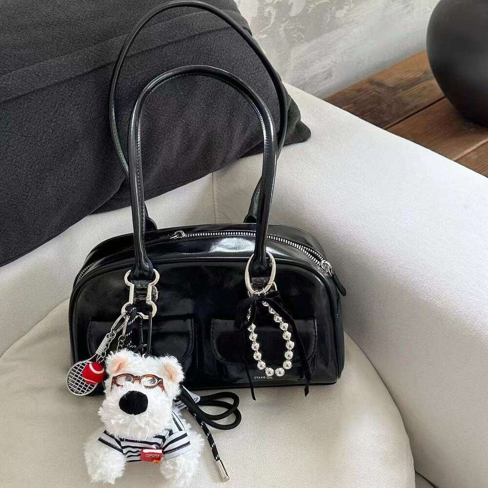 Yunzhen Same Style for Women 2025 Autumn Winter New Korean Ins Large Capacity Bowling Ball Handbag Shoulder Bag